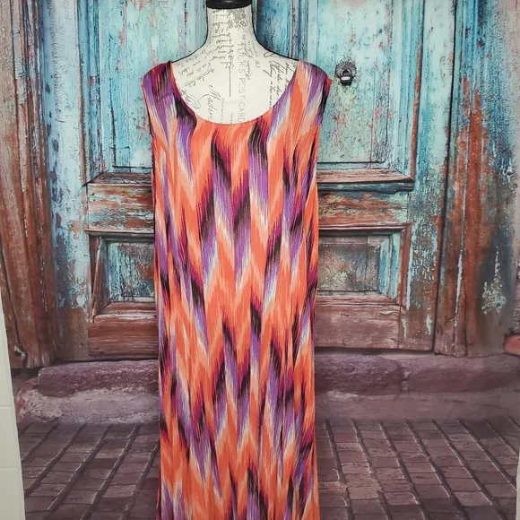 denim 24 7 maxi dress Denim 24/7 | Dresses | Denim 247 Orange Purple Long Dress